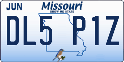 MO license plate DL5P1Z
