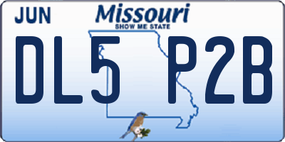 MO license plate DL5P2B