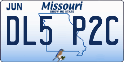 MO license plate DL5P2C