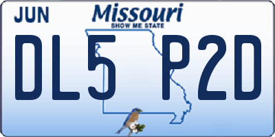 MO license plate DL5P2D