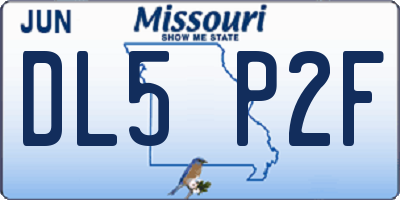 MO license plate DL5P2F