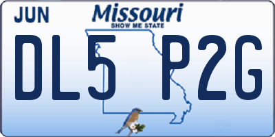 MO license plate DL5P2G