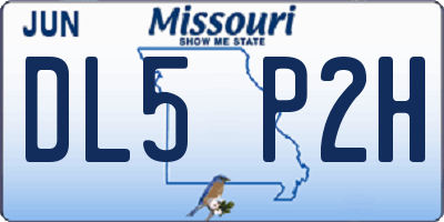 MO license plate DL5P2H