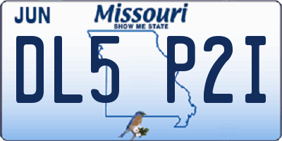 MO license plate DL5P2I