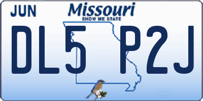 MO license plate DL5P2J