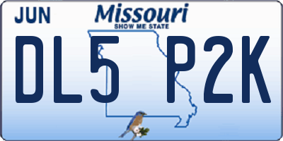 MO license plate DL5P2K