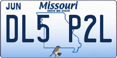MO license plate DL5P2L