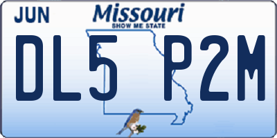 MO license plate DL5P2M