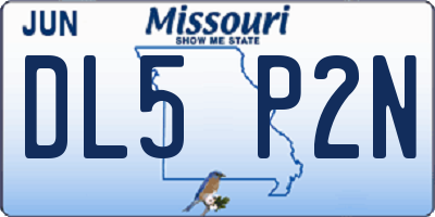 MO license plate DL5P2N