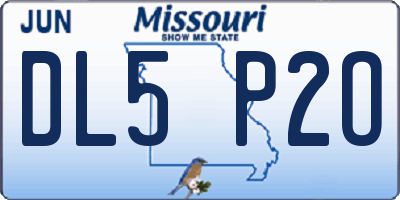 MO license plate DL5P2O