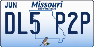 MO license plate DL5P2P