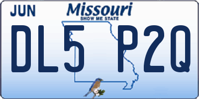 MO license plate DL5P2Q