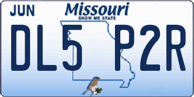 MO license plate DL5P2R