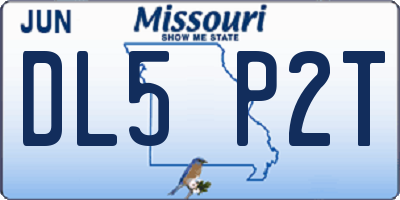MO license plate DL5P2T