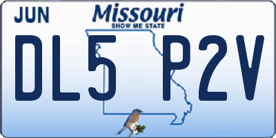 MO license plate DL5P2V