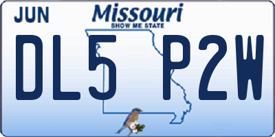 MO license plate DL5P2W