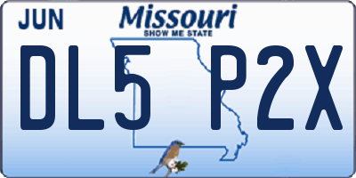 MO license plate DL5P2X