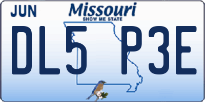 MO license plate DL5P3E