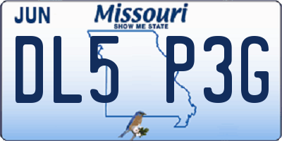 MO license plate DL5P3G