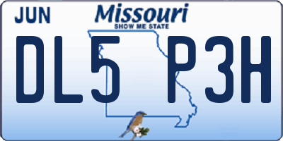 MO license plate DL5P3H
