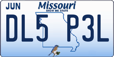 MO license plate DL5P3L