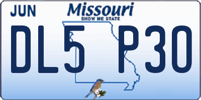 MO license plate DL5P3O