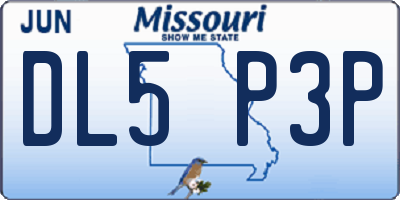 MO license plate DL5P3P