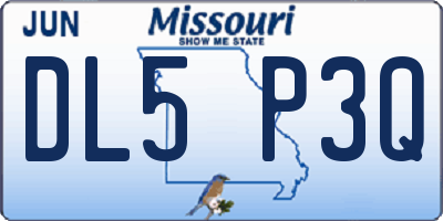 MO license plate DL5P3Q