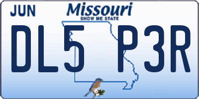 MO license plate DL5P3R
