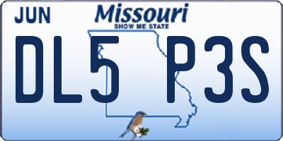 MO license plate DL5P3S