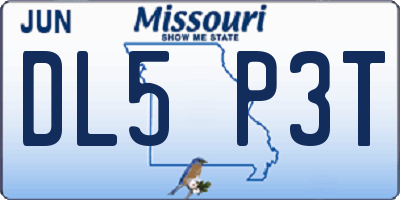 MO license plate DL5P3T