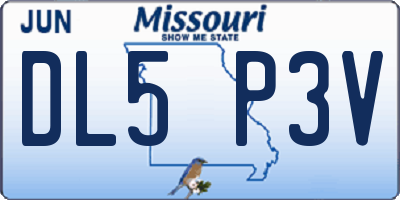 MO license plate DL5P3V