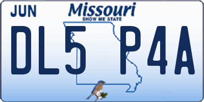 MO license plate DL5P4A