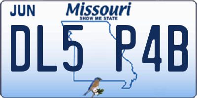 MO license plate DL5P4B