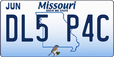 MO license plate DL5P4C