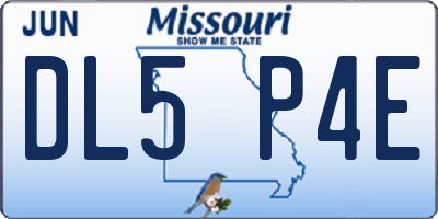 MO license plate DL5P4E