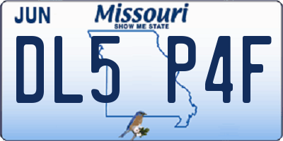 MO license plate DL5P4F