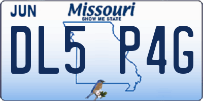 MO license plate DL5P4G