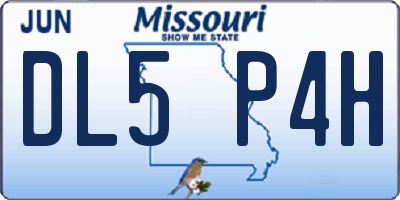 MO license plate DL5P4H