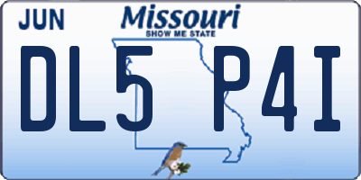 MO license plate DL5P4I
