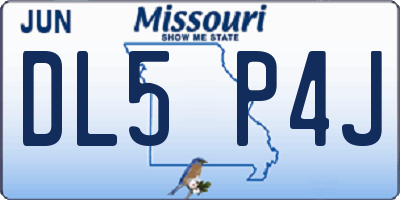 MO license plate DL5P4J