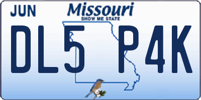MO license plate DL5P4K