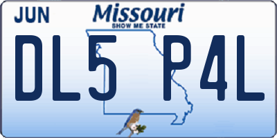 MO license plate DL5P4L