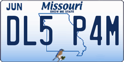 MO license plate DL5P4M