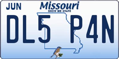 MO license plate DL5P4N