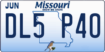 MO license plate DL5P4O