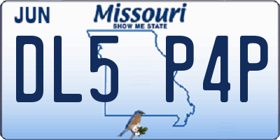 MO license plate DL5P4P