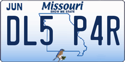MO license plate DL5P4R