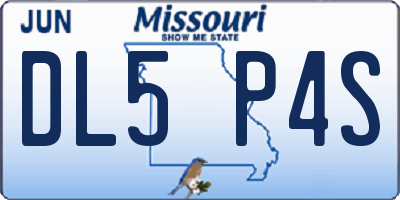 MO license plate DL5P4S