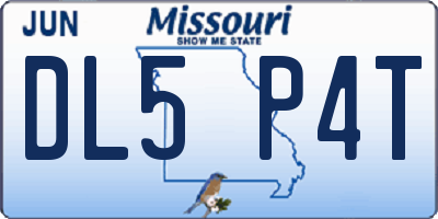 MO license plate DL5P4T